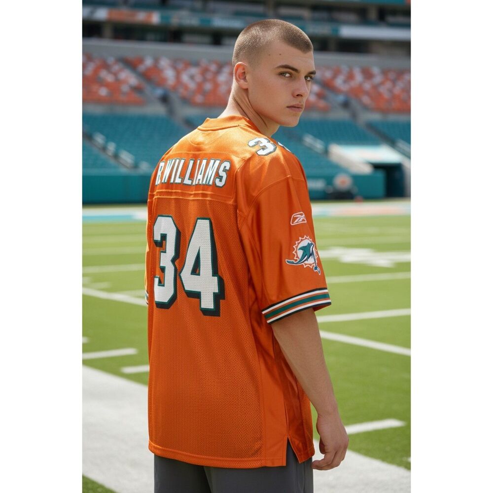 Reebok NFL Miami Dolphins Ricky Williams #34 Alternate Orange Jersey Size XL